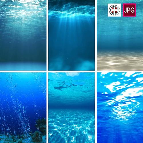 蓝色海洋海水海底水面水平面背景图片设计素材