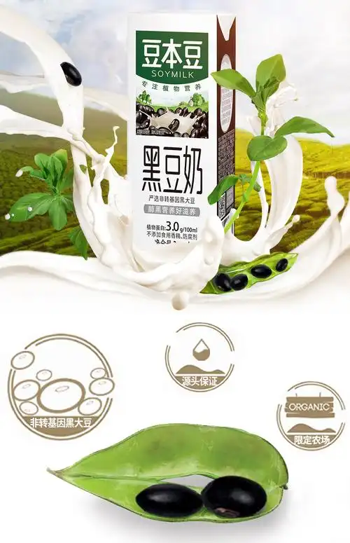 非转基因,0胆固醇:豆本豆 黑豆豆奶 250mlx12盒 24.