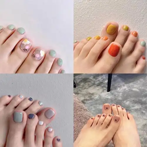 夏日显白美甲  #ins美甲  #手绘美甲  #魔镜粉美甲