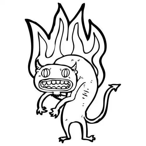 魔鬼,向量,在白色背景上的魔鬼卡通