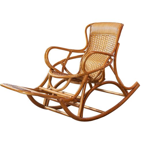 寒婵藤摇椅藤摇椅老人午休午睡逍遥躺椅藤摇椅靠背休闲天然藤制摇