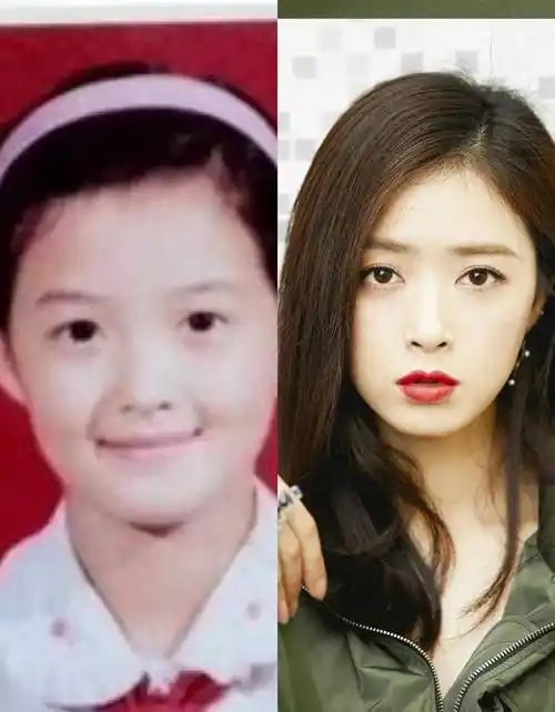 再来看"华妃娘娘"蒋欣,这颜值也是绝了.小时候的娘娘也是眉清目秀的.