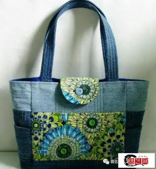 「布艺作品」45款最新设计的牛仔贴花布包包