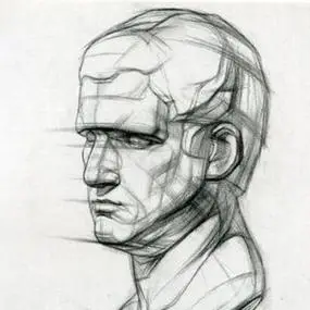 素描头像石膏结构图片