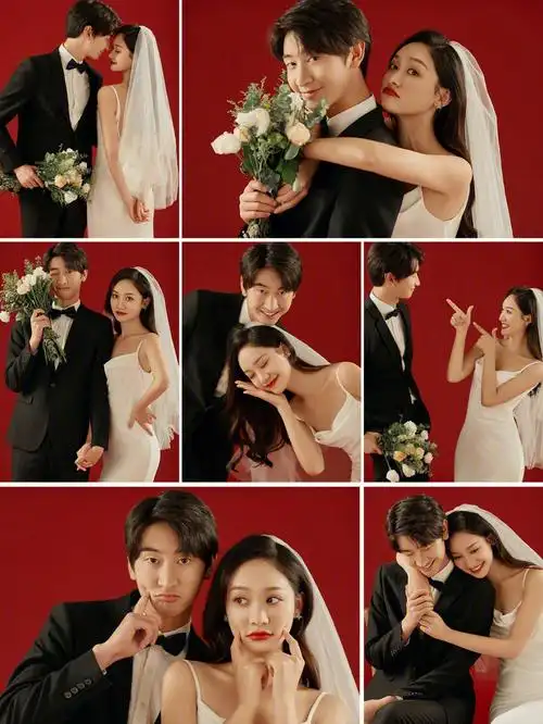 2021热门纯色背景婚纱照新人必拍的风格