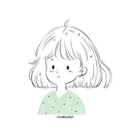 小清新简笔画女孩头像