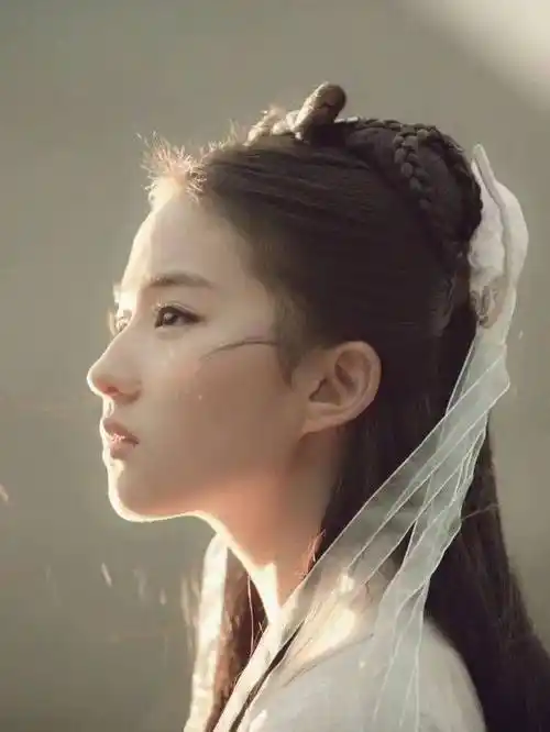 不过,要说刘亦菲最出圈的侧脸图,怎么能错过《神雕侠侣》里的小龙女?