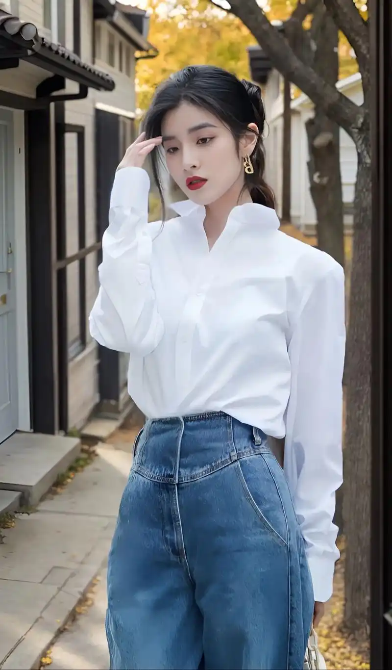 姐妹们,被这件白色衬衫惊艳到了,随意简单设 - 抖音