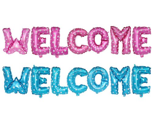 16寸英文字母welcome欢迎光临新店开张生日店庆装饰气球