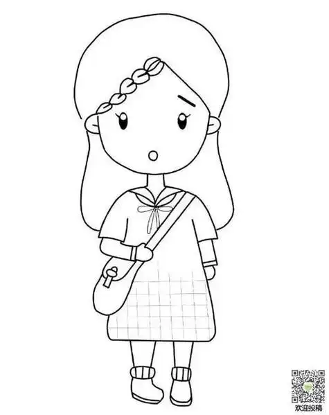 可爱小女孩萌简笔画画