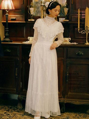 长袖蕾丝复古连衣裙旅拍维多利亚新娘出门纱轻婚纱年会晚礼服裙