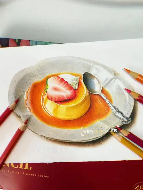 彩铅手绘top24货真价实的草莓布丁