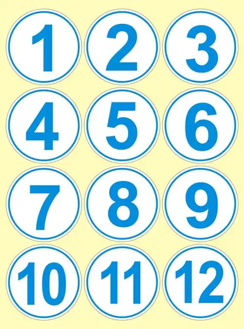 蓝色大号数字贴纸数字顺序号码贴纸 网吧号码贴楼层贴纸1-108号