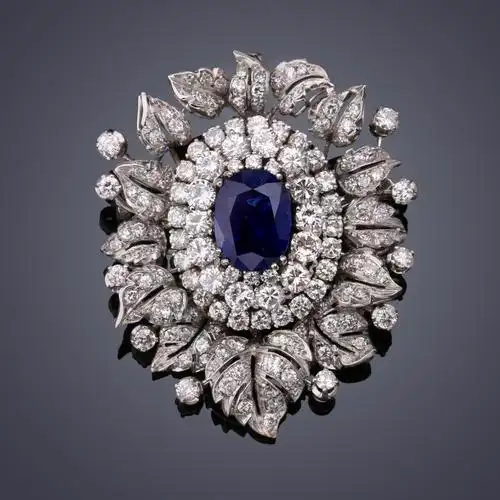 蓝宝石共13ct/钻石共40克拉/1940年代可拆卸五用项链