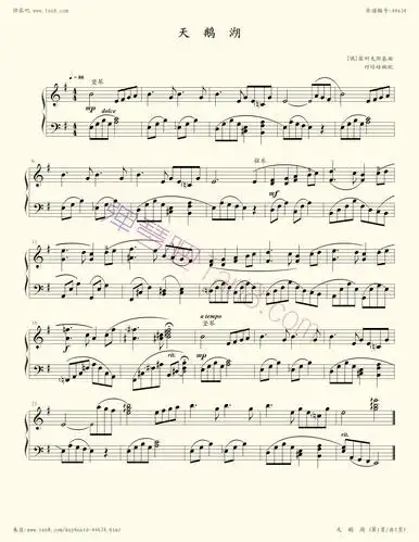 电子琴谱:第四级练习曲6,天鹅湖(第五套)