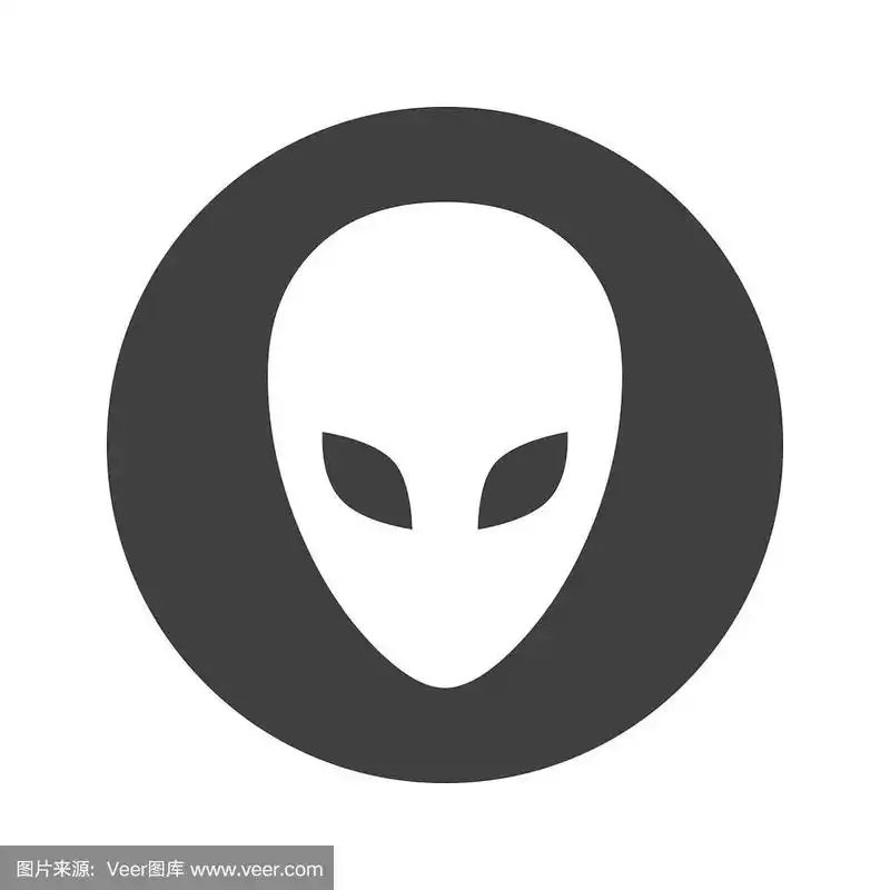 黑白圆形外星人图标