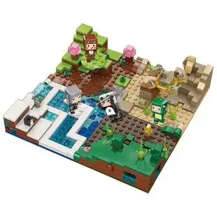迷你世界乐高星球联萌村庄积木隐藏人仔花小楼叶小龙盲盒拼装玩具