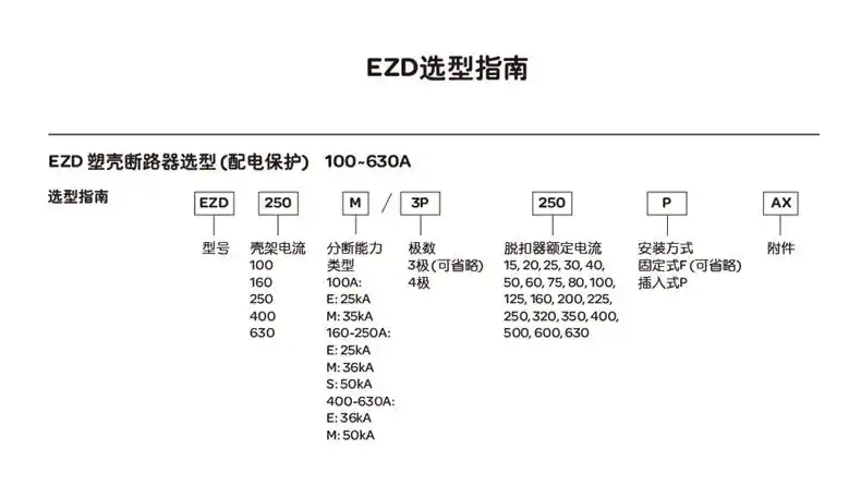 施耐德塑壳断路器ezd250e3200n空气开关3p三相200a225a250aezd250e