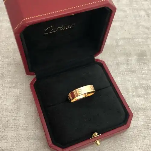 【99新】卡地亚cartier玫瑰金65号love戒指环宽版经典螺纹婚戒