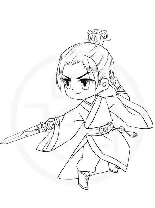 q版古风人物简笔画线稿难得一见的临摹好资料收干货了