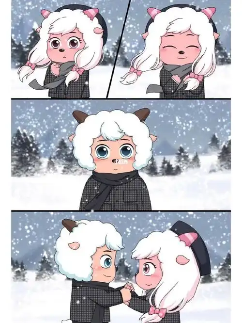 都不及心上之人的嫣然一笑寒冬本冷,你在,便暖了#喜羊羊美羊羊 #喜羊