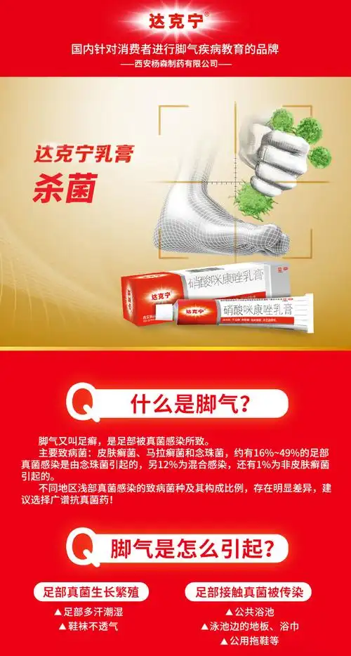 达克宁软膏硝酸咪康唑乳膏20g 硝酸咪康挫达克宁霜抗菌感染治脚气药膏