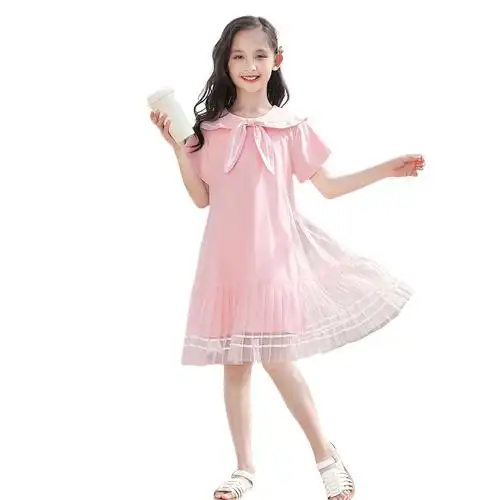 女童小学生公主学院儿童大童连衣裙中童10岁洋气连衣裙