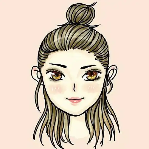 (新增带刘海的半丸子头23333)我画了个今年流行的半.