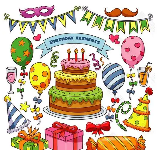 卡通生日蛋糕矢量图-好看的生日蛋糕矢量素材高清下载_懒人图库