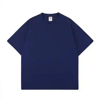 半袖休闲宽松衣服tee男式潮流体恤衫男士打底衫男生内搭上衣深蓝色xl