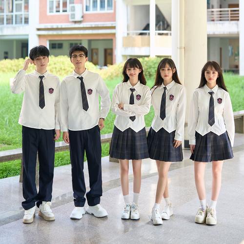 毕业班服套装表演情侣学生学院风高中校服初中jk制服白衬衣女套装