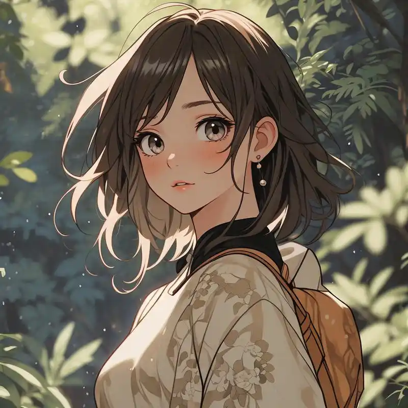 91动漫女生森系头像精选98 探索动漫女生的森系之美,绿色主题头像