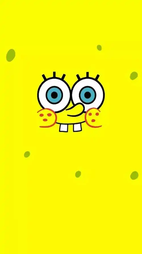 壁纸丨海绵宝宝好可爱纯色背景简洁风
