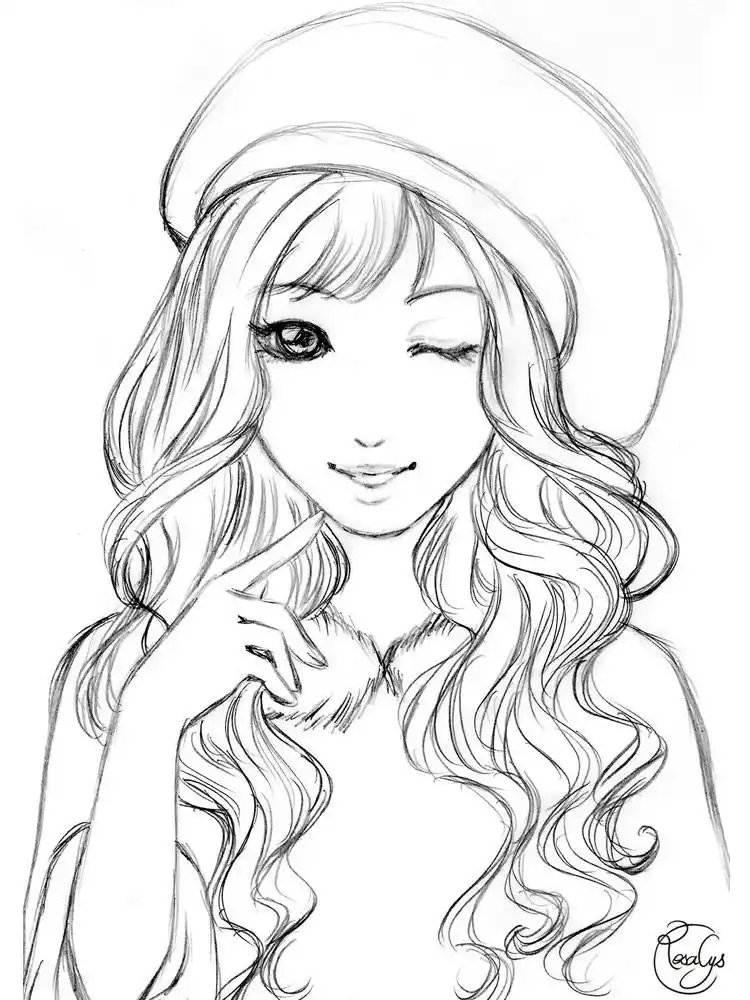 女孩素描的美丽图片(41张)