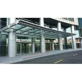 青岛玻璃雨篷,钢结构玻璃雨棚 铝板遮阳棚 钢化夹胶玻璃工程