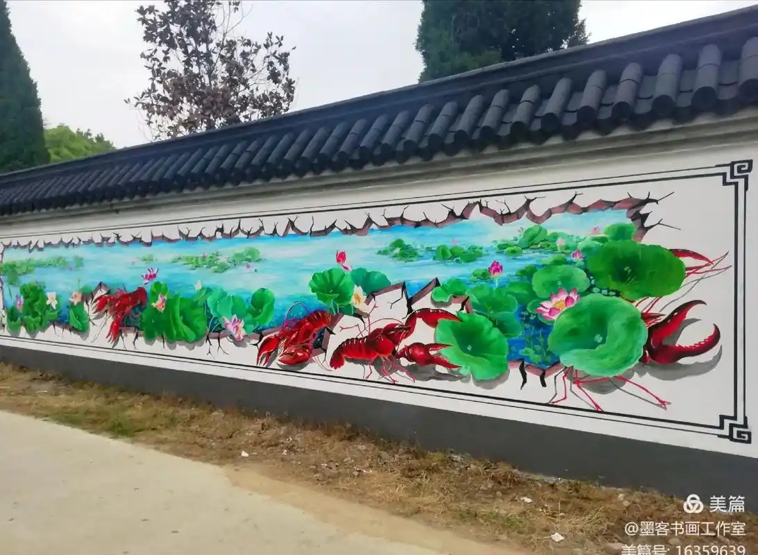 国画#古建彩绘#3d#油画 #动漫卡通#马头墙绘画 - 抖音