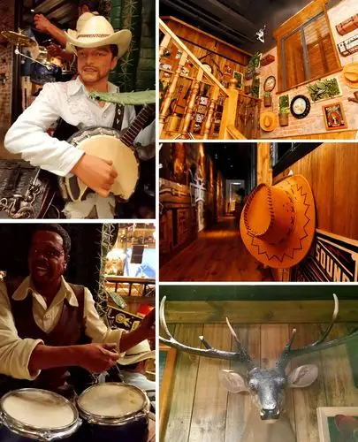 店内以美国西部牛仔文化为主题,到处散发着美国英雄主义的气息,仿佛