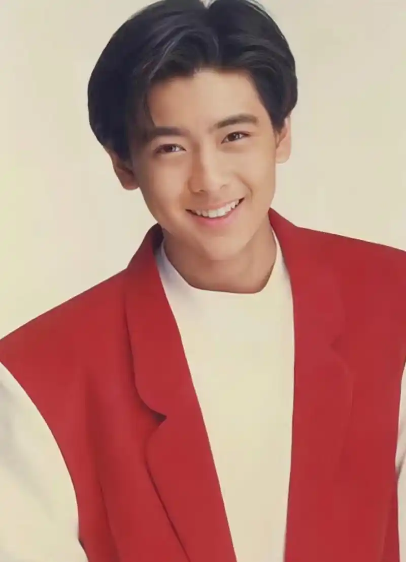 林志颖年轻旧照,瓜子脸,高鼻梁,浓眉大眼,天生丽质.