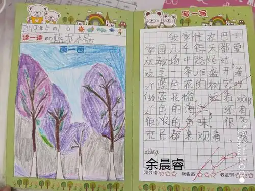 春风十里 美丽是你——蓝花楹(小青龙班主题读写绘)