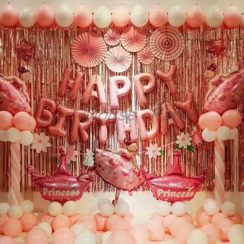 十岁生日女孩背景墙装饰场景儿童布置派对用品气球