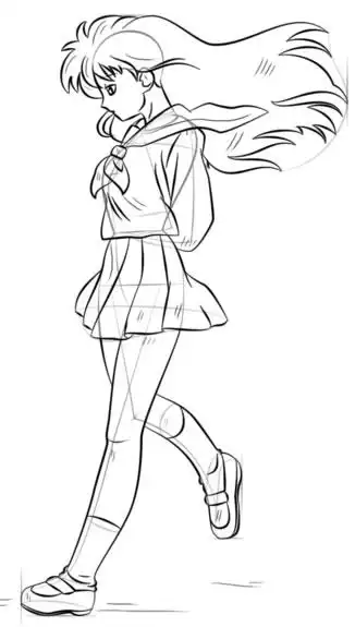 卡通美少女简笔画画法步骤教程