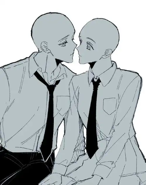 冲鸭情头画画的日常线稿分享线稿素材绘画画画素材线稿双人互动校园cp