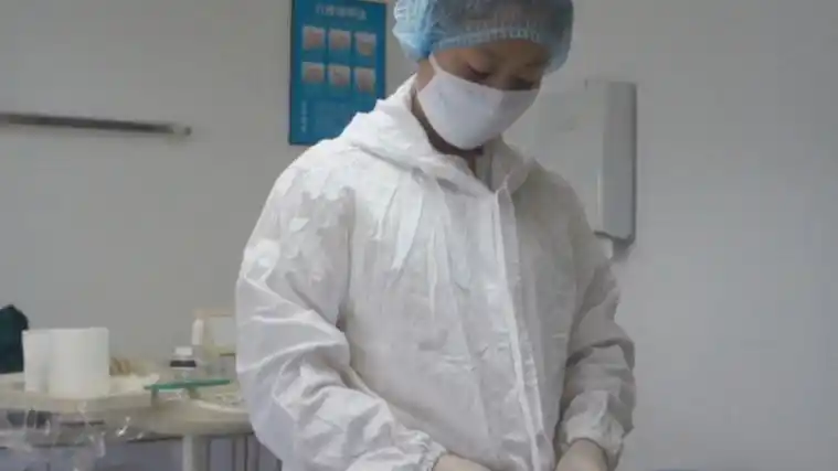 无尘服穿戴,纱布口罩