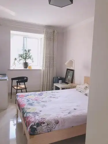 没人睡的卧室,床也是廉价的,我很穷,所有的家具都是便宜的