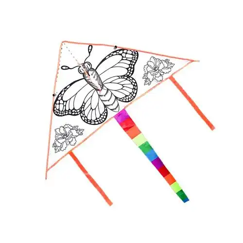 儿童diy手工制作填涂色风筝创意手绘绘画空白教学风筝材料包包邮
