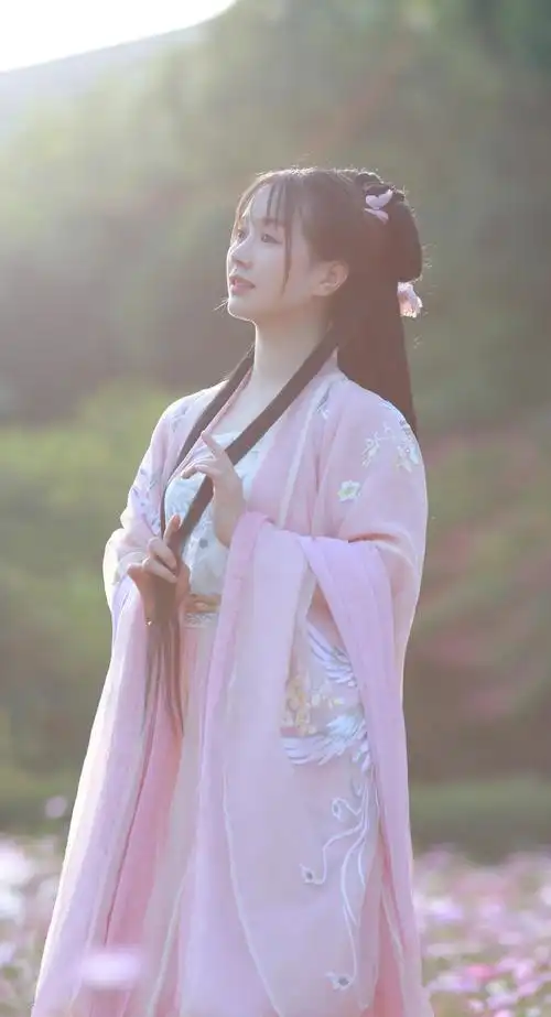 古装粉色仙女长裙图片