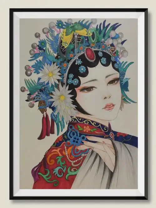 马克笔临摹国风花旦