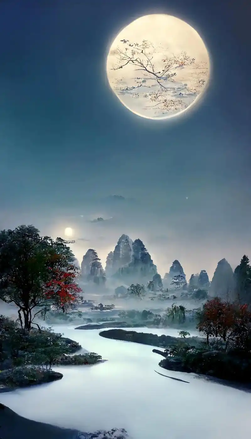 用你现有文化描述此景#国风古韵 #国画 #唯美意境 #人间仙 - 抖音