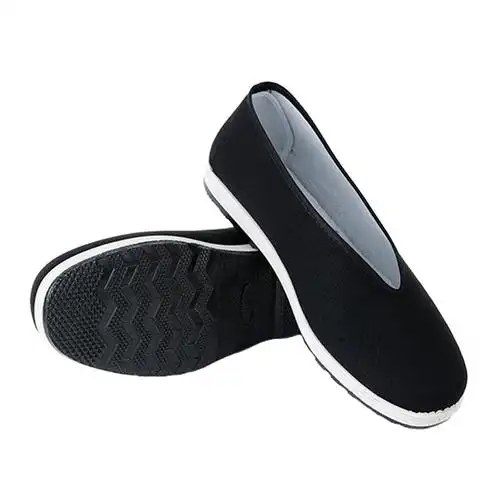 老北京方口劳保男鞋八路军布鞋子长征舞台演出布鞋黑色圆口老布鞋