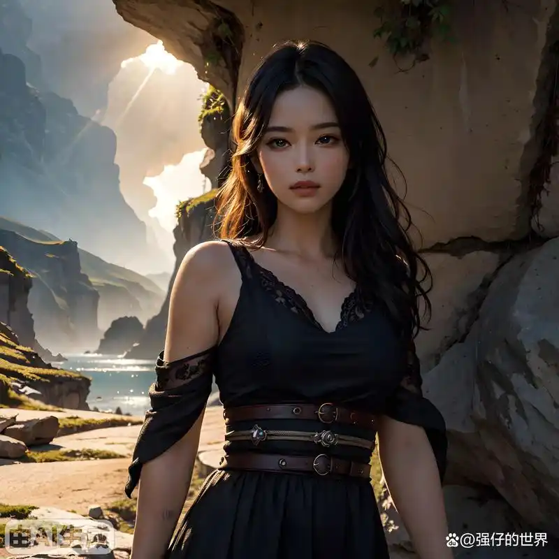 火山的,神圣光芒,超凡脱俗的美女